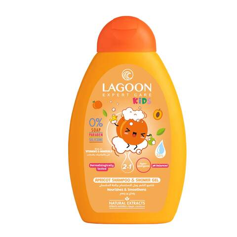 Lagoon Kids Shampoo &amp; Shower Gel 2In1 Apricot 400ML 