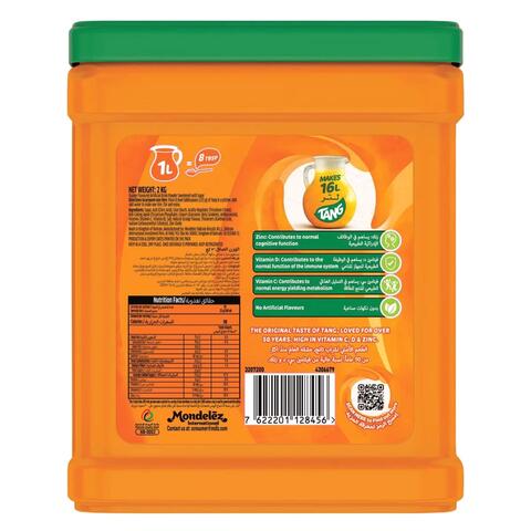 Tang Orange Flavoured Powder Drink 2kg Tub, Makes 16L