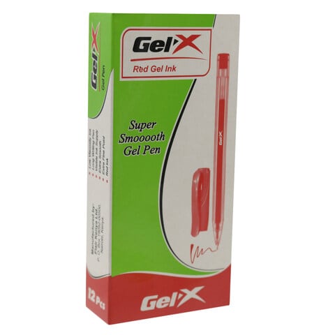 Gel-X KG106B Super Smooth Gel Pen 12 Pieces Red