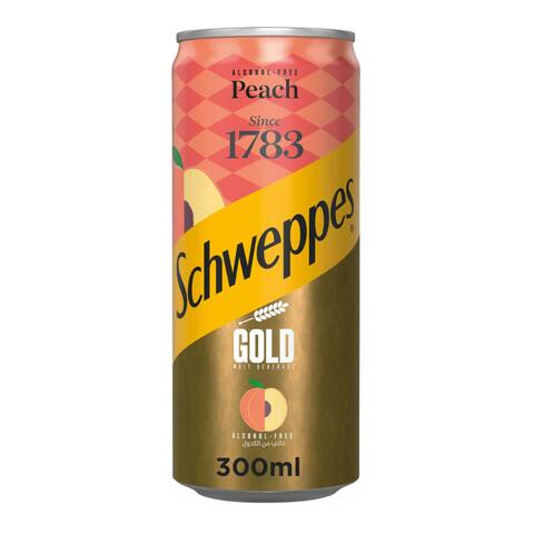 شويبس جولد مشروب شعير خالي من الكحول بطعم الخوخ - 300 مللي