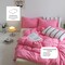 LUNA HOME Premium Queen/Double Size 6 Pieces Soft Fashion Tricolor Design Pink and Vanilla Color.