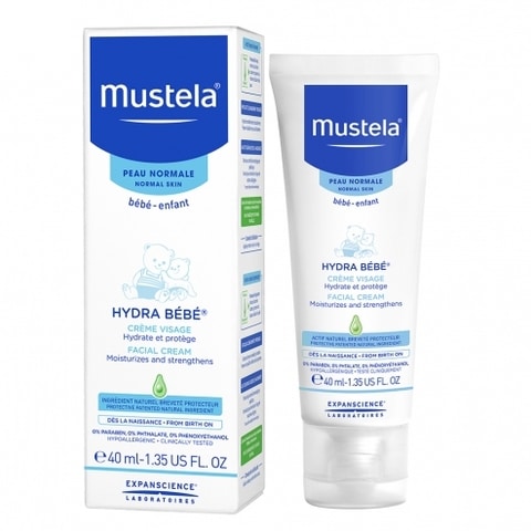  Mustela Hydra Bebe Face Cream - Daily Baby Moisturizer with  Natural Avocado, Jojoba Oil - 1.35 fl. oz : Baby