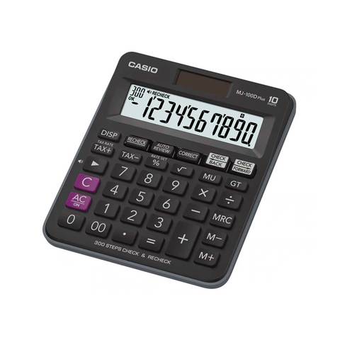 Casio Desk Calculator Plus 10 Digits Display 300 Steps Mj100D Black