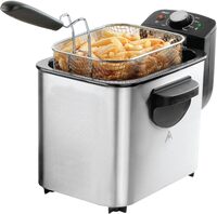Nobel Deep Fryer With 4L Frying Capacity, Detachable Enamel Oil Tank Dishwasher Safe With Adjustable Temperature Control NDF8G Silver With 1 Year Warranty
