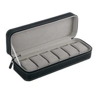 6 Slots Watch Box Portable Zipper Travel Case Collector Storage Jewelry Storage Box