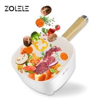 Zolele ZC306 Electric Cooking Pot Multifunctional Hot Pot 3L Large Capacity Non Stick Coating Frying Pan 1000W - White