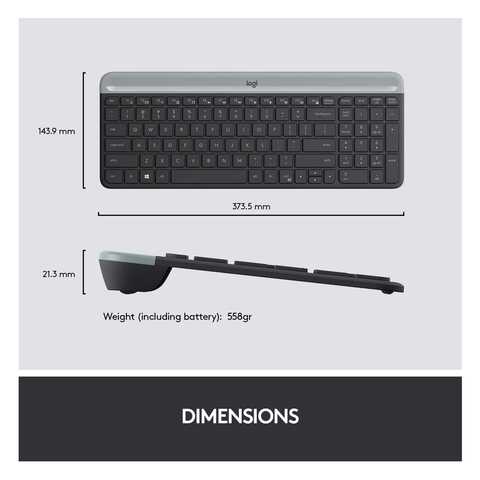 Logitech Slim Wireless Keyboard Mk470 + Wireless Mouse