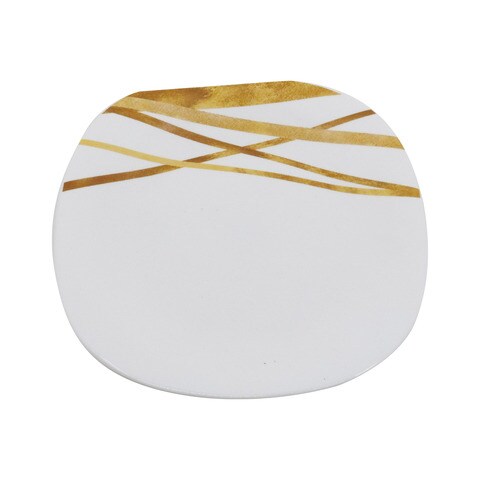 La Opala Square Gold Plate White 20.5cm