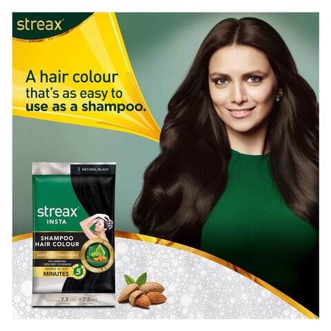 Streax Insta Shampoo Hair Colour Dark Brown 25ml