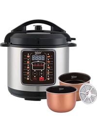 Wtrtr 2 Pots With 9L Stainless Steel Electric Pressure Cooker Rice Cooker (Gold 2 Pots-9L) 9Liters