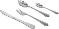 Royalford Stainless Steel Cutlery Set RF10791 Cutlery Set With Stand 25-Piece Set Stylish And Light-Weight 100% Food-Grade Suitable For Dining Table, Home And Restaurant Kitchen Accessories - Silver