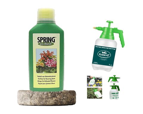 Gardenz Spring Liquid Flowering Plant Food 4-4-10 Soil Fertilizer (500 ml.) + Water Sprayer Bottle Freebie