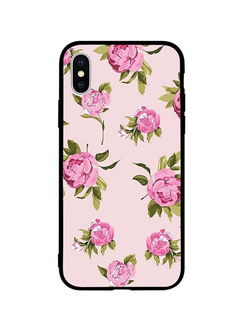 Theodor - Protective Case Cover For Apple iPhone XS Hand Painting Pink Flower