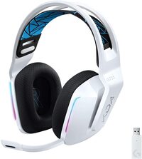 Logitech G733 K/DA LIGHTSPEED Wireless Gaming Headset, LIGHTSYNC RGB, Blue VO!CE Mic, PRO-G Audio, DTS Headphone:X 2.0, Official League of Legends Gaming Gear, Compatible with PC/Playstation - Whit