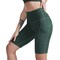 ALISSA-Medium High Waisted Yoga Shorts for Women Tummy Control Workout Running Biker Shorts, Green.