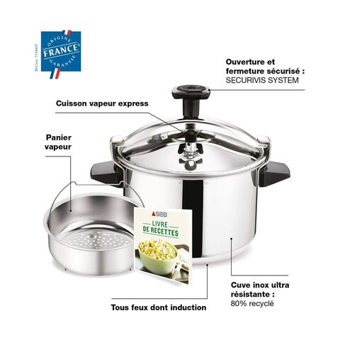 Tefal Authentic Stainless Steel Pressure Cooker Silver 10L