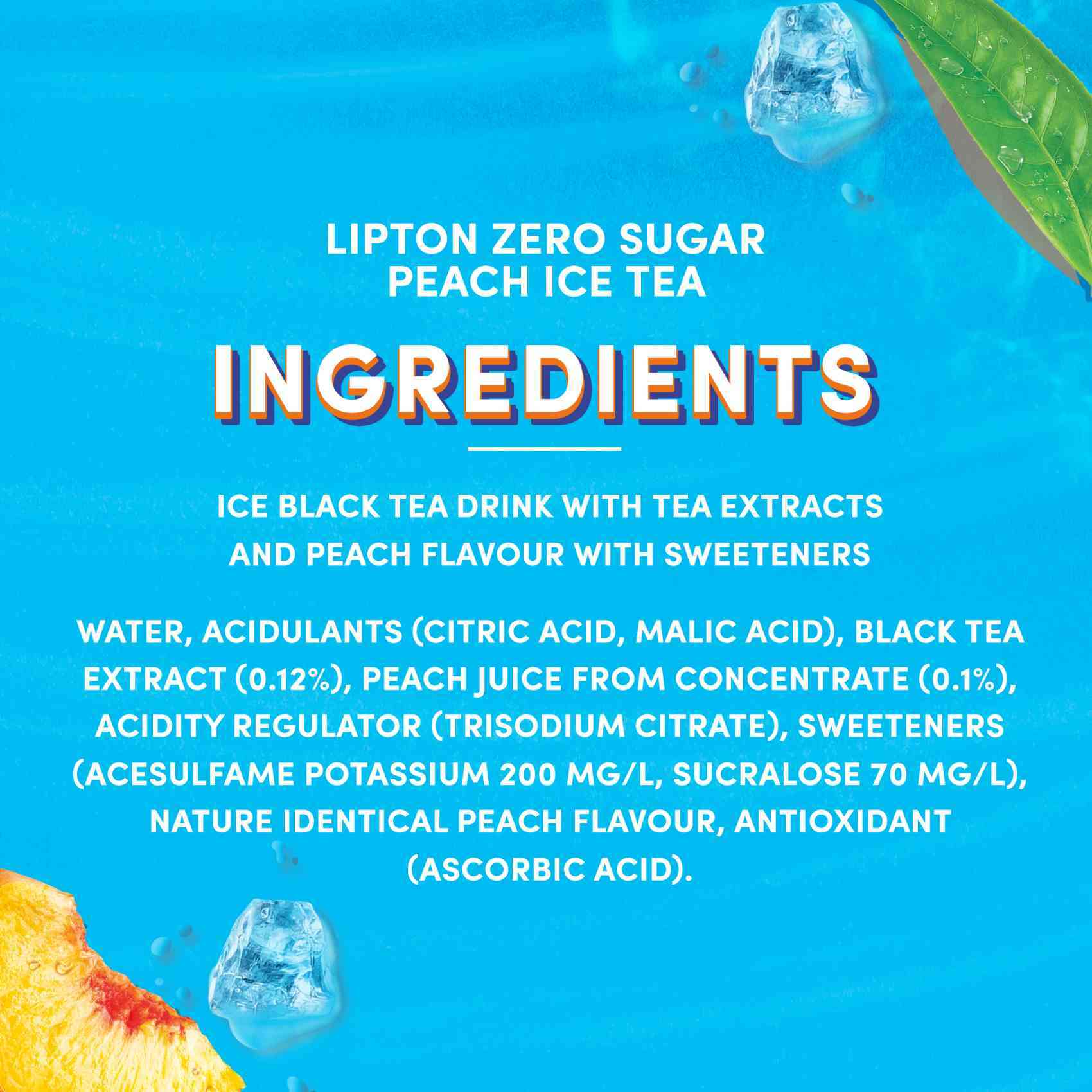 Buy Lipton Zero Sugar Peach Iced Tea 320 ml Pack of 6 Online Shop