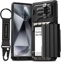 VRS Design Damda Glide Ultimate for Samsung Galaxy S24 ULTRA case cover wallet [Semi Automatic] slider Credit card holder Slot [4 cards] &amp; Camera lens Protector Kickstand - Black