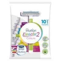 Schick Intuition Exacta2 Sensitive Disposable Razor For Women Multi-Color Pack of 10
