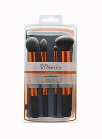 Real Techniques 4-Piece Base Core Collection Makeup Brush Set - Orange/Black