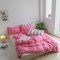 LUNA HOME Premium Queen/Double Size 6 Pieces Soft Fashion Tricolor Design Pink and Vanilla Color.