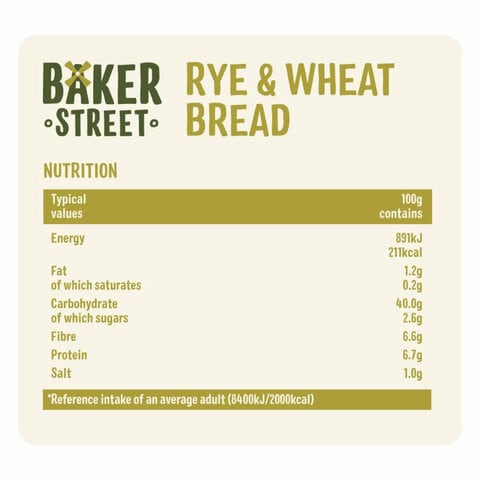 Baker Street Rye And Wheat Bread 500g