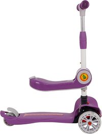 Lovely Baby 2 In 1 Scooters For Kids, Toddler Scooter For Ages 2-7, Music &amp; Light Kids Scooter, Kick Scooter With Foldable Seat, 3 Wheel Scooter And Adjustble Height For Boys/Girls (Purple)