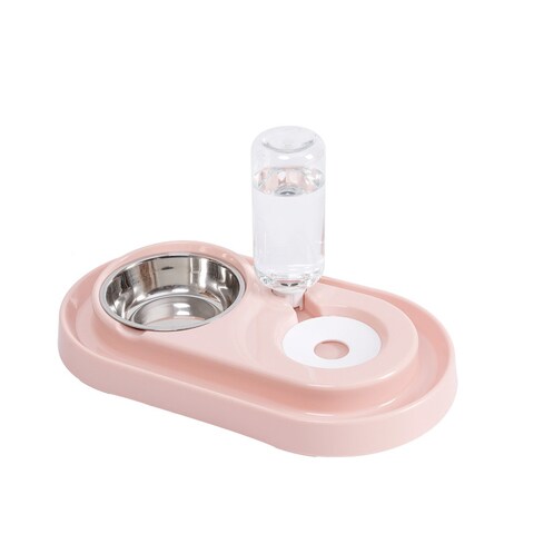 Buy Generic-Dogs Pets Cats Water and Food Bowls with Automatic Water Dispenser Double Bowl Anti-Wet Mouth Leak-Proof in UAE