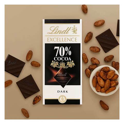 Lindt Excellence 70% Cocoa Dark Chocolate 100g x Pack of 2
