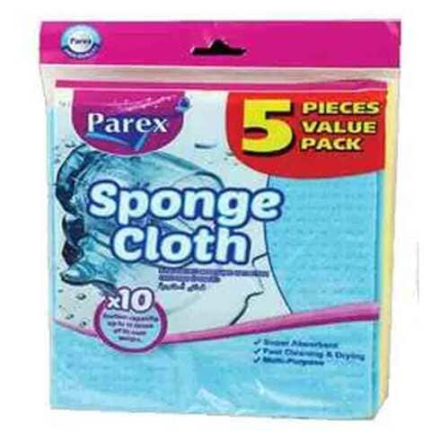 Parex Sponge Cloth 5 Pieces With Magic Shine Sponge