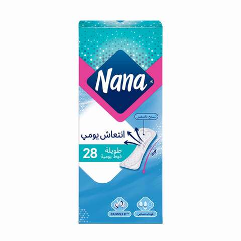 Nana Fresh Long Daily Panty Liners White 28 count