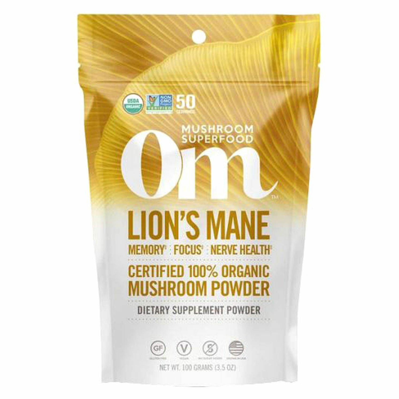 Buy Om Organic Mushroom Nutrition Lion's Mane 100g Online Shop Bio