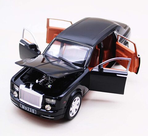 Generic Car Model, Rolls-Royce Phantom Diecast Sound &amp; Light &amp; Pull Car Model, 1:24 (Black)
