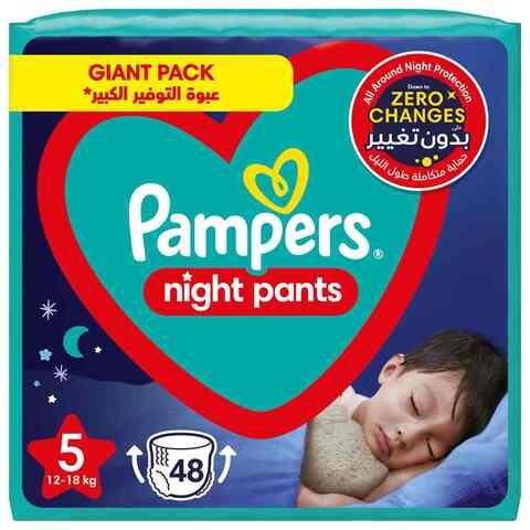 Pampers Baby-Dry Night Pant Diapers Size 5 12-18kg White 48 count