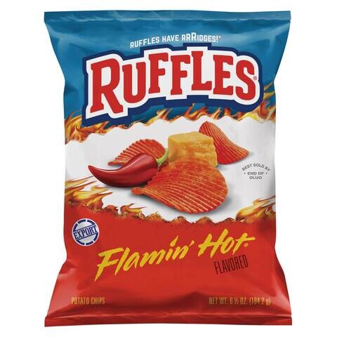 Buy Ruffles Flaming Hot Flavoured Potato Chips 184.2g Online - Shop ...