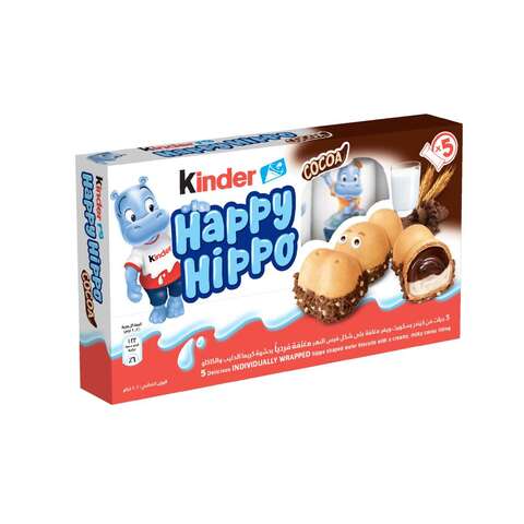Kinder Happy Hippo Biscuits With Double Cream Filling 21g Pack of 5