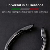 New Carbon Fiber Steering Pattern Wheel Cover for Women&amp;Man, Safe and Non-Slip Car Accessory Protector Wheel Cover Universal Automobile Interior Accessories Sport Black