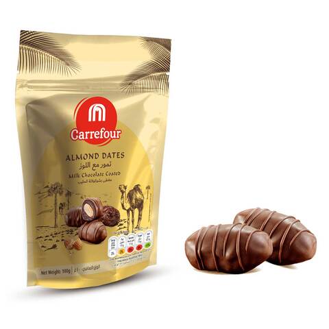 Carrefour Almond Dates With Milk Chocolate Coated 100g Pack of 4