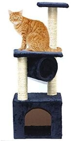 Buy Generic Meetion 36" Solid Cat Climb Tree Cat Tower Cat Play House Furniture Cute Sisal Rope Plush (Blue) in UAE