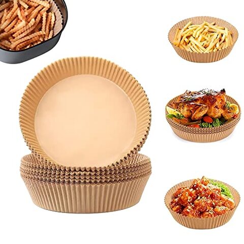 Generic Air Fryer Disposable Paper Liner 100Pcs Non-Stick Disposable Liners, Baking Paper For Air Fryer Oil-Proof, Water-Proof, Air Fryer Parchment Paper Liners For Baking Roasting Microwave