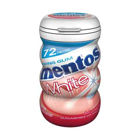 Mentos White Sugar Free Chewing Gum Strawberry Flavour 102.6g