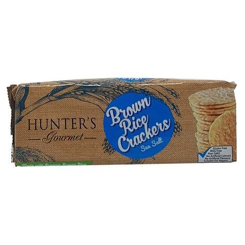 Hunter&#39;s Gourmet Brown Rice Crackers Sea Salt 100g