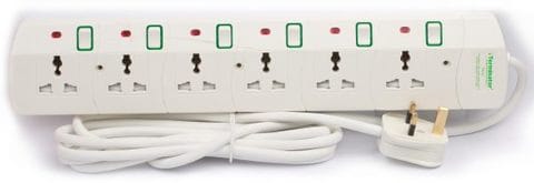 Terminator 6 Way Universal Power Extension Socket 13A 3M Esma Approved
