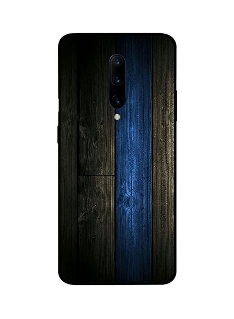 Theodor - Protective Case Cover For Oneplus 7 Pro Black &amp; Blue Wood