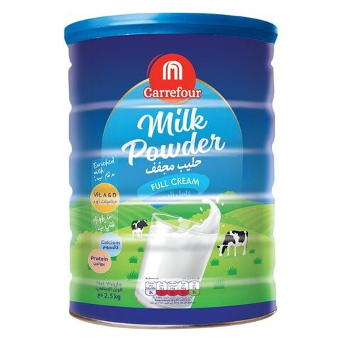 Buy Carrefour Full Cream Milk Powder Tin Package 2.5kg in Saudi Arabia