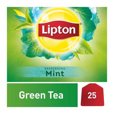 ليبتون شاي اخضر بالنعناع - 25 كيس