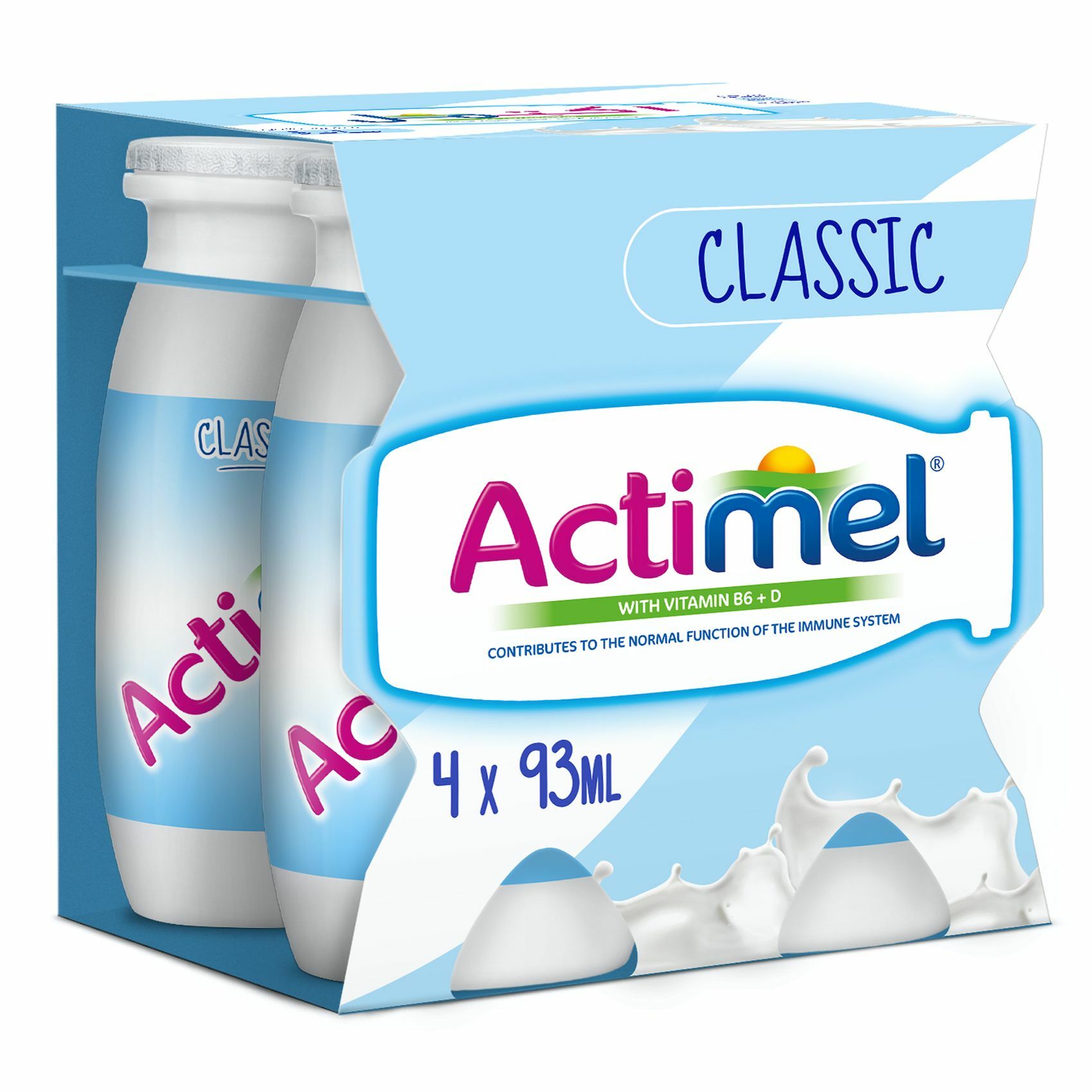 Buy Actimel Classic Plain Dairy Low Fat Drink 93ml x Pack of 4 Online
