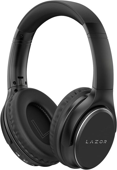 Lazor Jazz EA203 Wireless Foldable Headphones With Build In TF Card Reader, FM Radio, AUX, BT v5.0, Up To 10hrs, Metalic Black