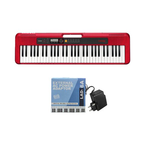 Casio CTS-200 Keyboard with Adaptor Red