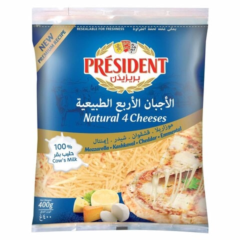 President Shredded Natural 4 Cheese 400g